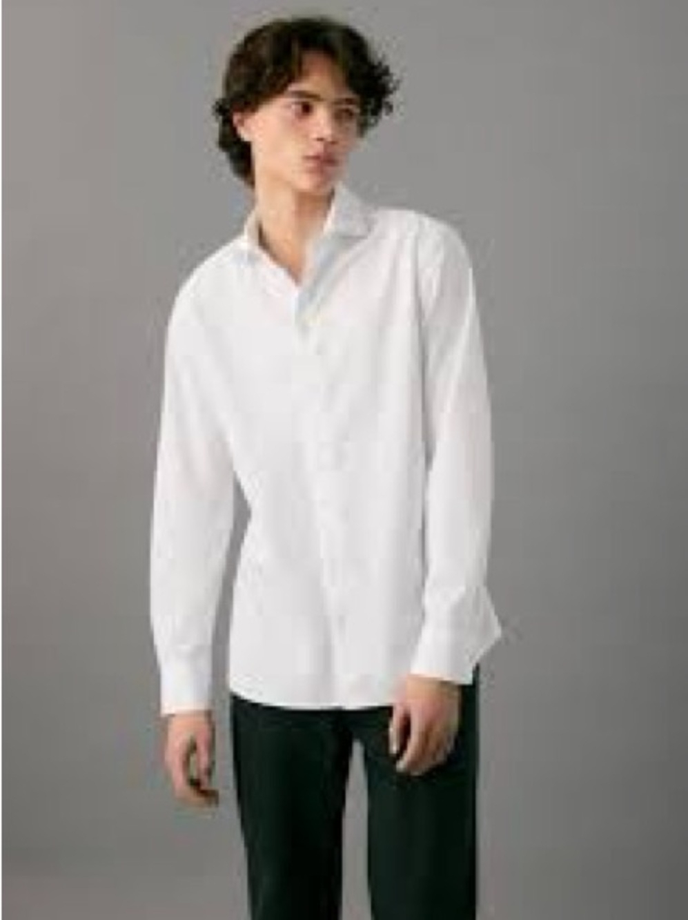 Saks Fifth Avenue White Long-Sleeve Dress Shirt